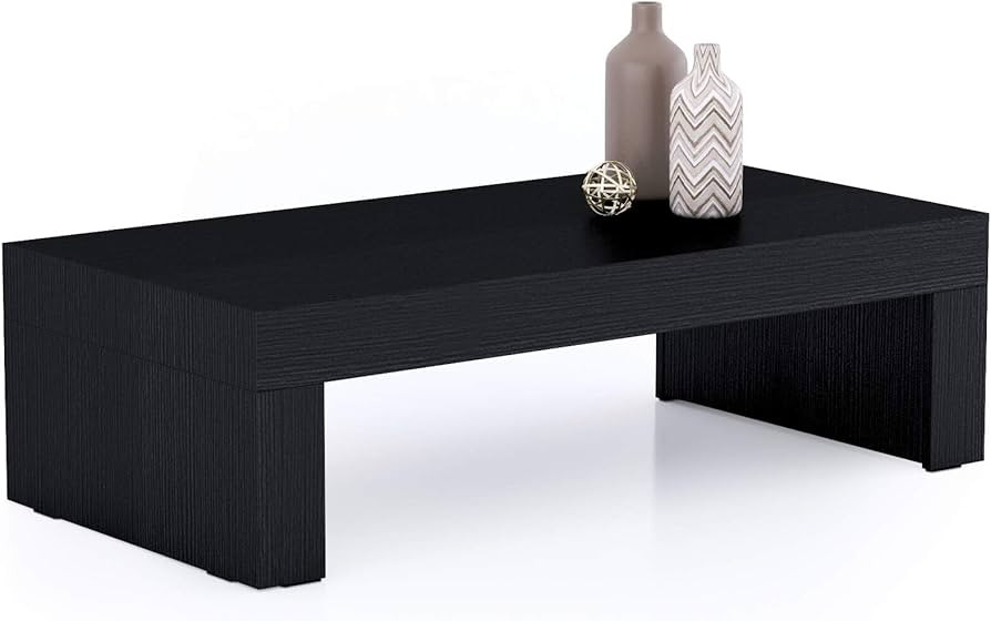 Mobili Fiver, Evolution Low Coffee Table 47.2 x 23.6 in, Ashwood Black, Melamine-Finished, Modern... | Amazon (US)