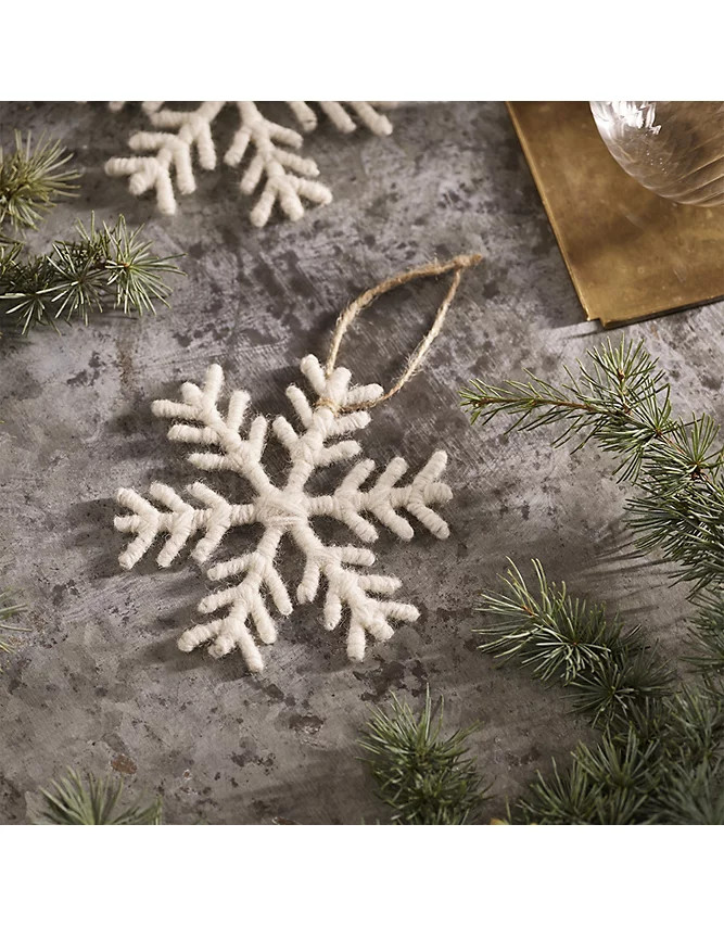 Woollen Snowflake Decoration – 11cm | The White Company UK & ROW