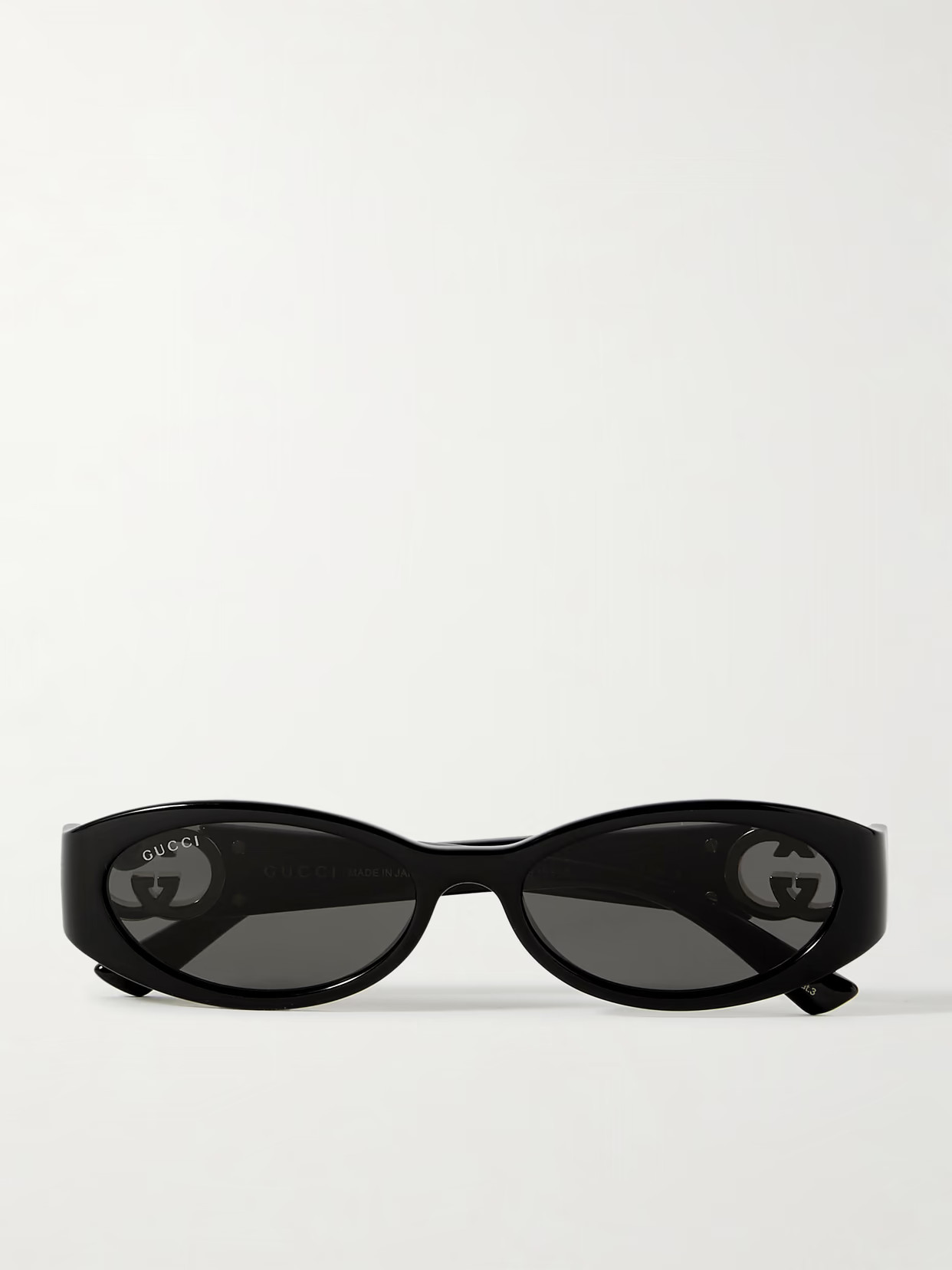 GUCCI EYEWEAR - Oval-frame Acetate And Gold-tone Sunglasses - Black | NET-A-PORTER (US)
