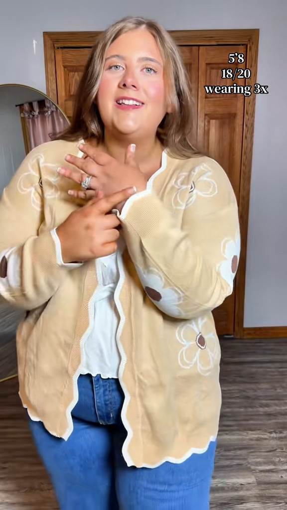 The cutest and comfiest sweater! It’s also 100% cotton and made by one of my fav plus size brands! I’m wearing the size 3X in the cardigan and jeans and a size 2x in the old navy tank 🤎

#LTKootd #LTKSaleAlert #LTKPlusSize