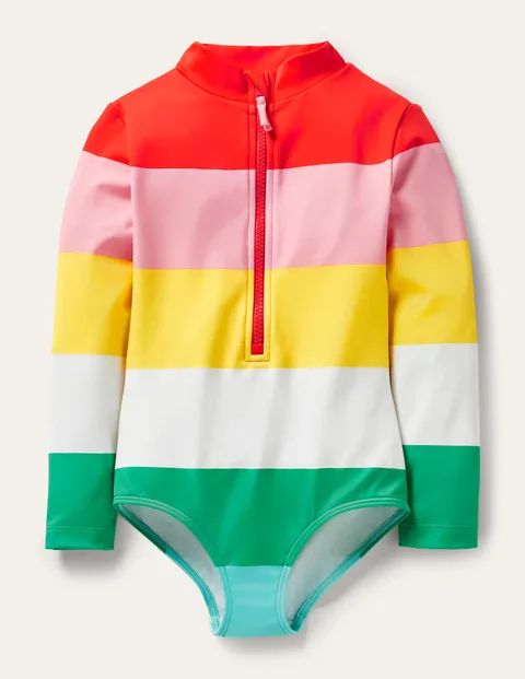 Long-sleeved Swimsuit Multi Rainbow Girls Boden | Boden (US)