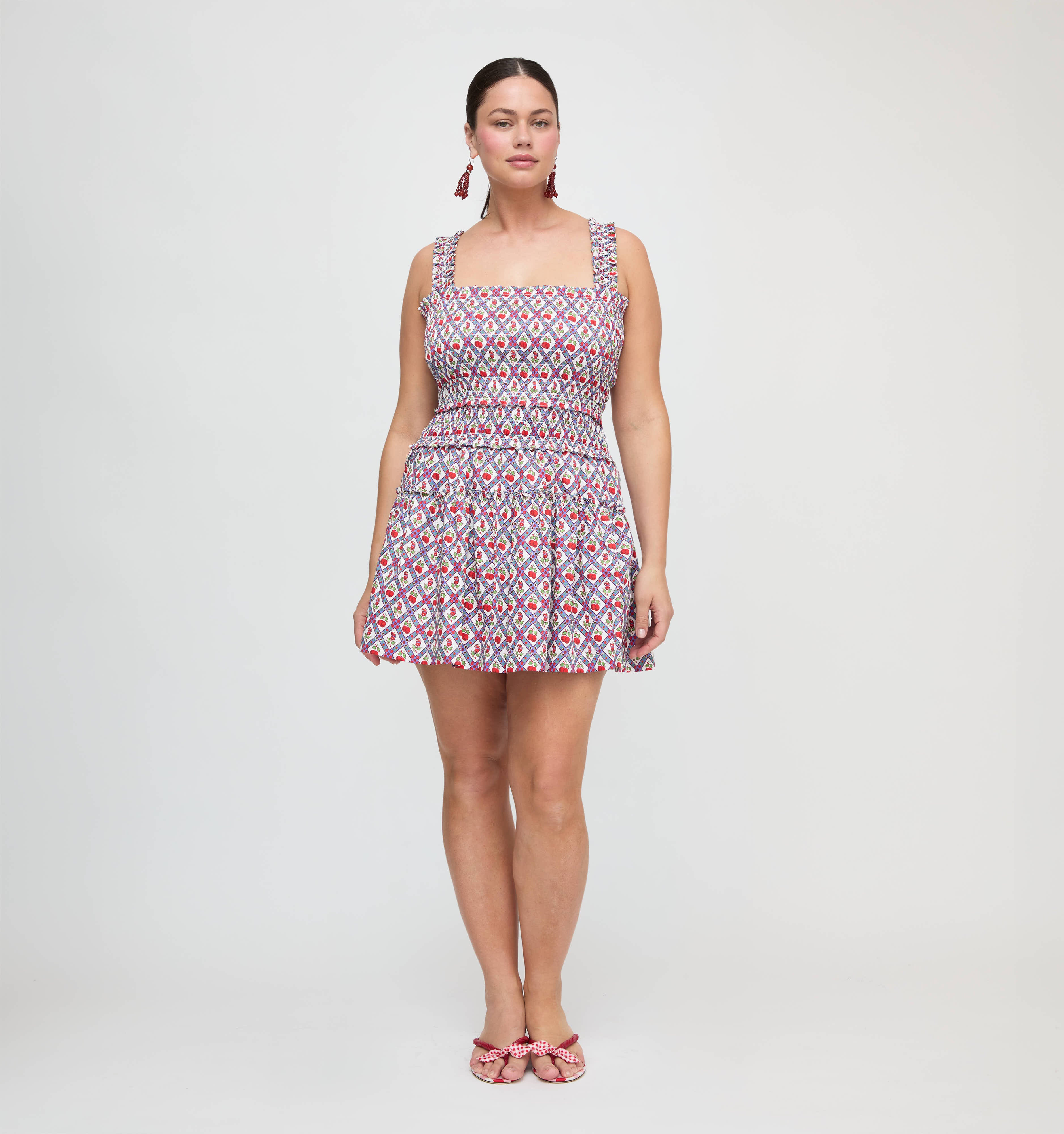 The Azalea Mini Nap Dress | Diamond Cherries Cherry Red / XXXS | ® | Hill House Home Smocked Dress | Hill House Home US