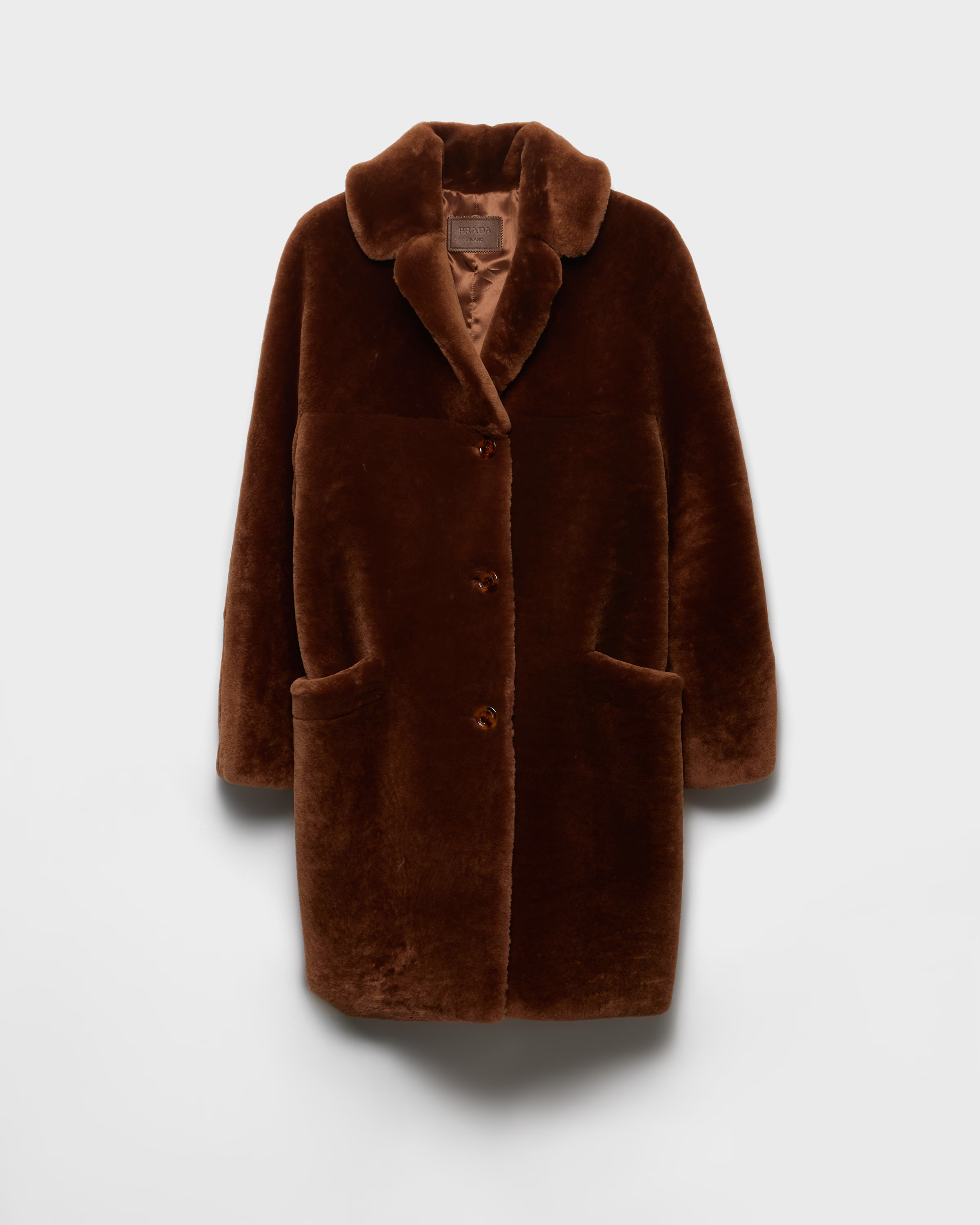 Shearling coat | Prada UK