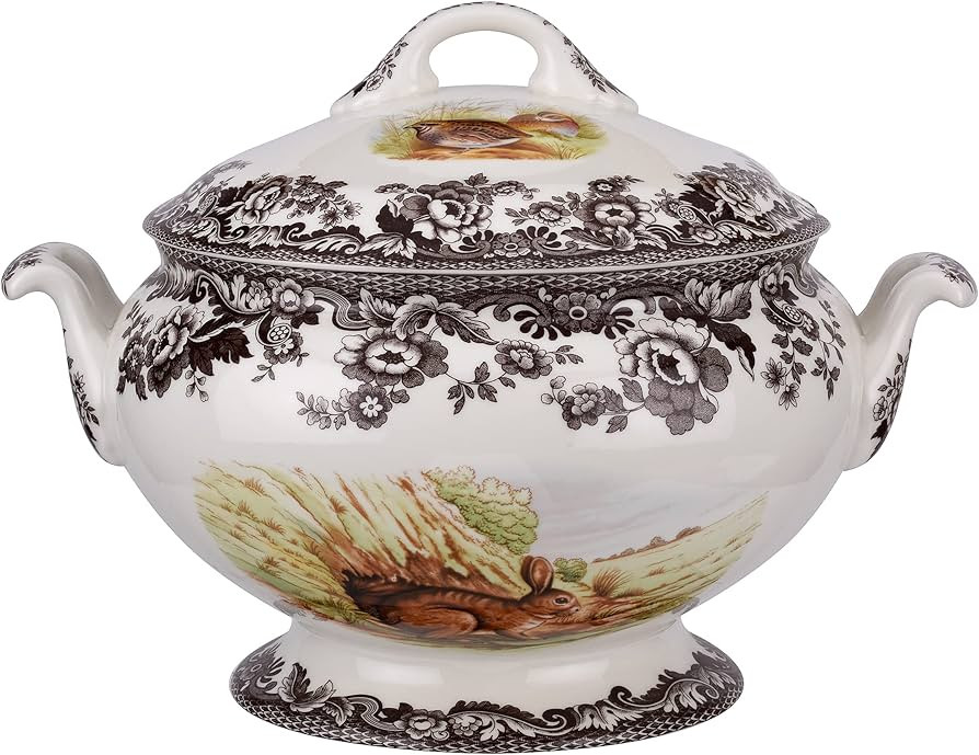Amazon.com | Spode Woodland Soup Tureen with Rabbit, Quail, and Pintail Motifs | 4.25 qt Covered ... | Amazon (US)