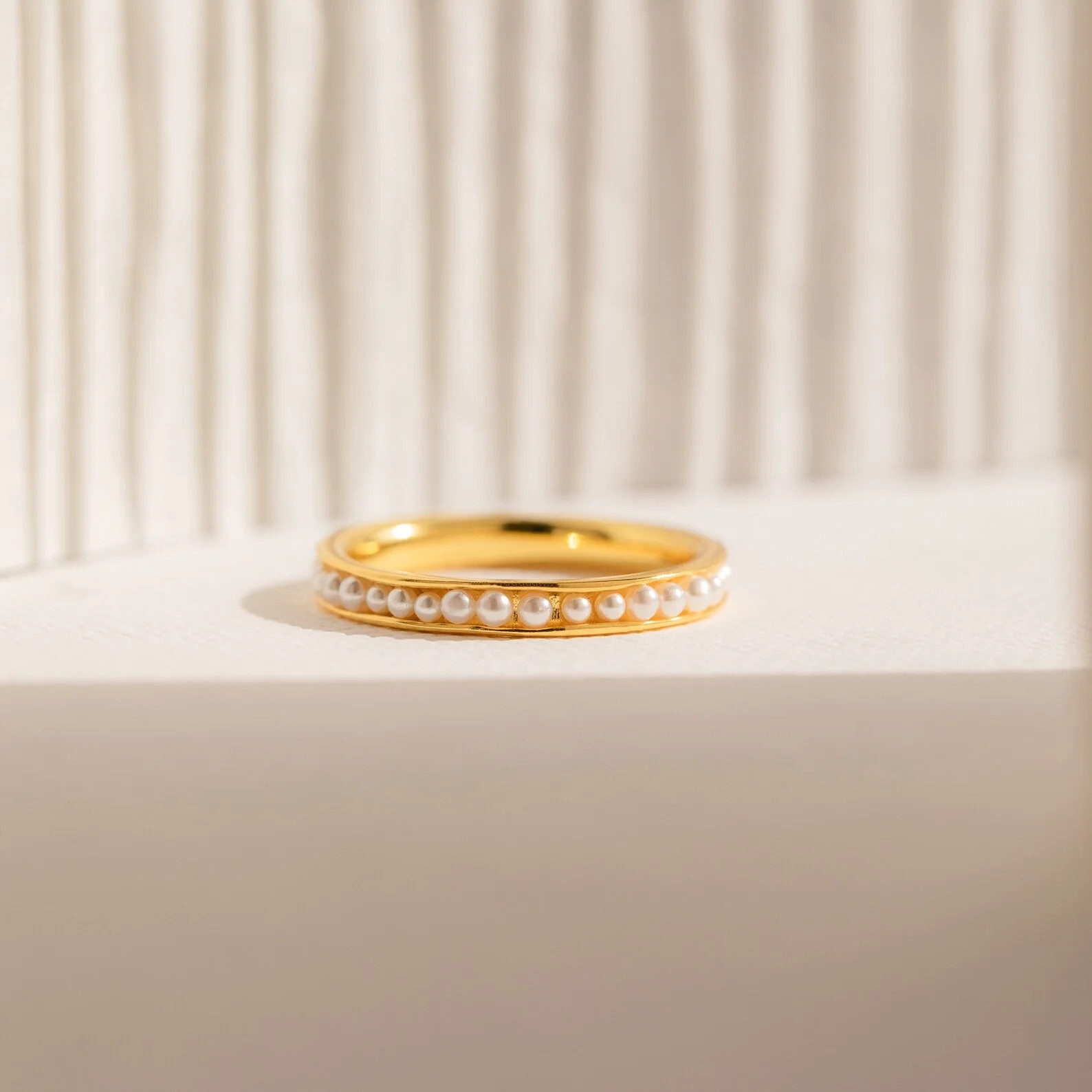 Alicia Pearl Inlay Ring Band | Caitlyn Minimalist | Caitlyn Minimalist