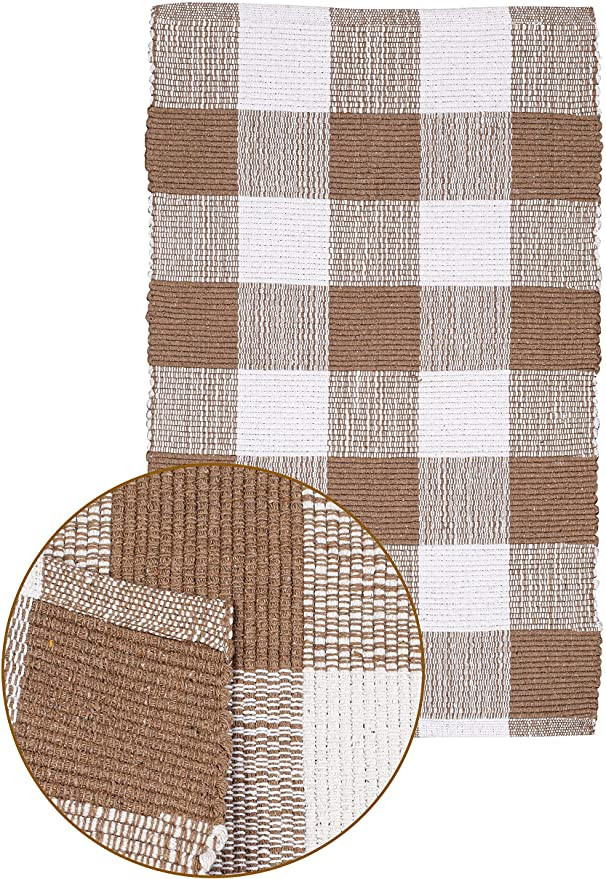 Buffalo Plaid Rugs for Living Room 24x36 inch-Beige White, Kitchen Rugs,Entry Way Rugs, Door Rugs... | Amazon (US)