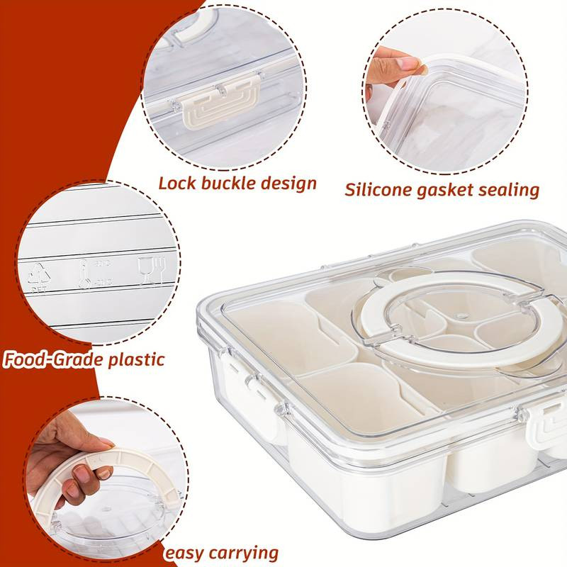Divided Snack Tray Lid Handle Portable Organizer Candy - Temu | Temu Affiliate Program