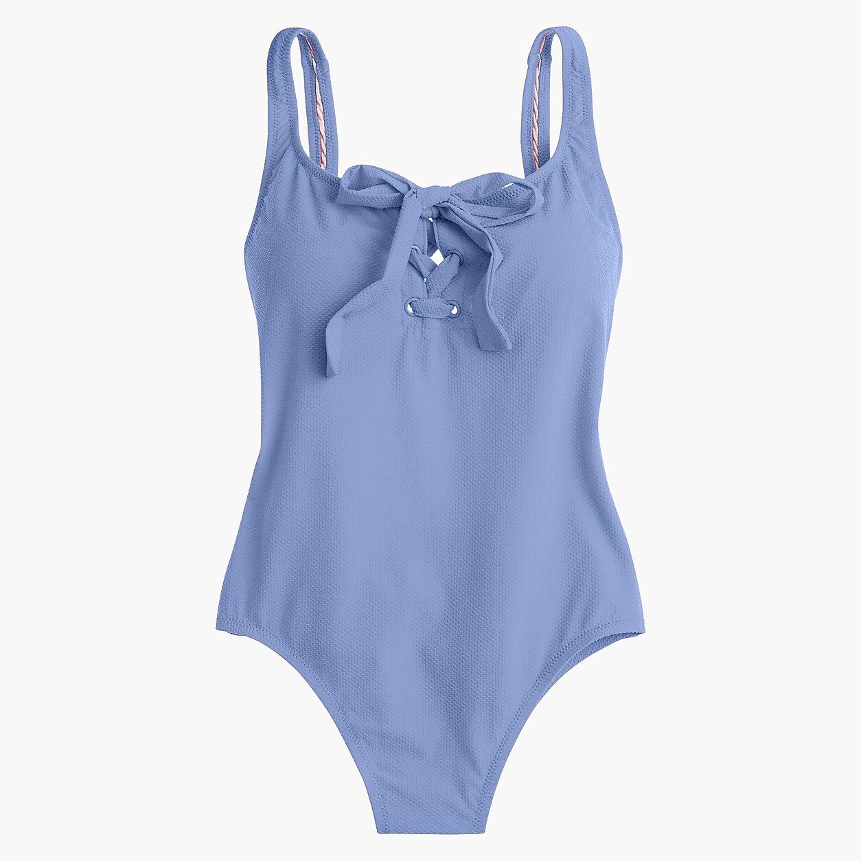 Lace-up one-piece swimsuit in piqunylon | J.Crew US