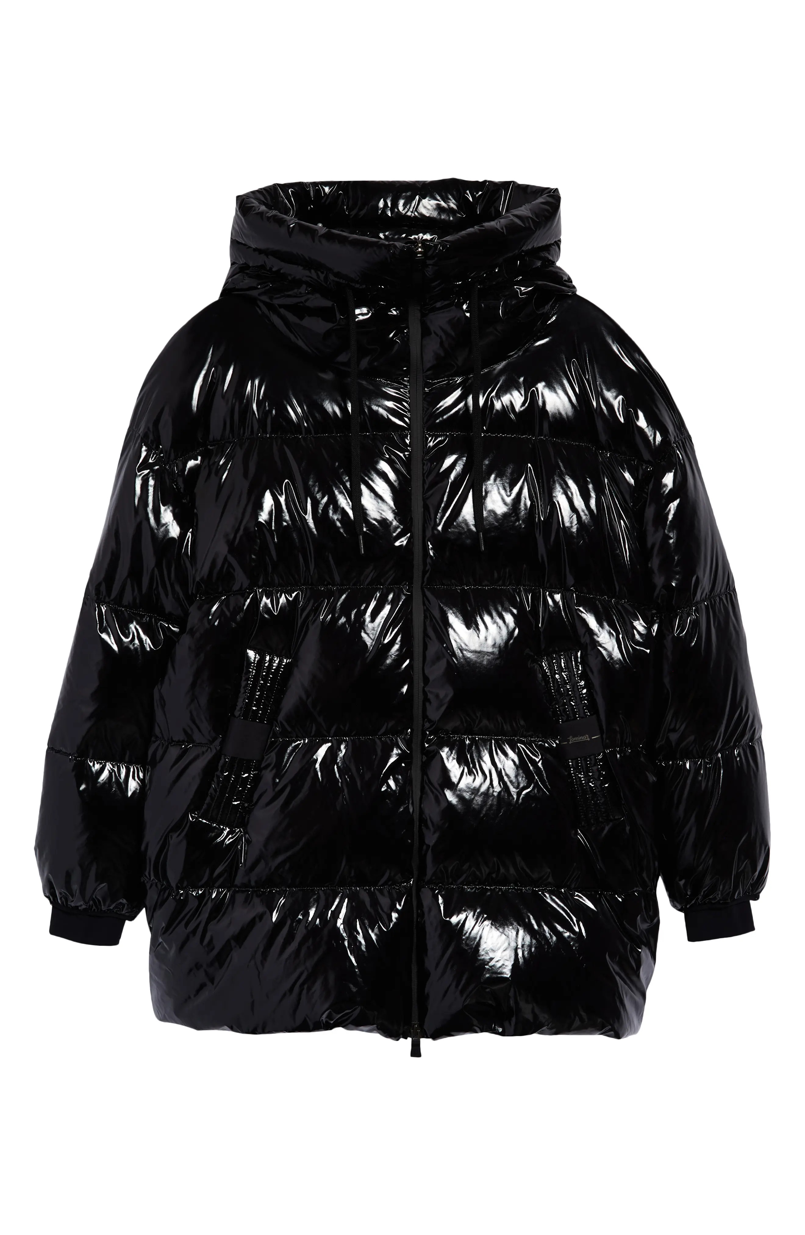 Herno Laminar Water Repellent Lacquered Nylon Down Puffer Jacket, Size 12 Us in Black at Nordstrom | Nordstrom
