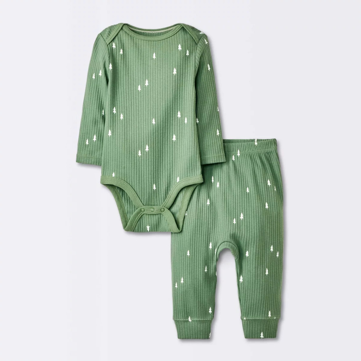 Baby Boys' 2pc Wide Ribbed Top & Bottom Set - Cloud Island™ Green | Target