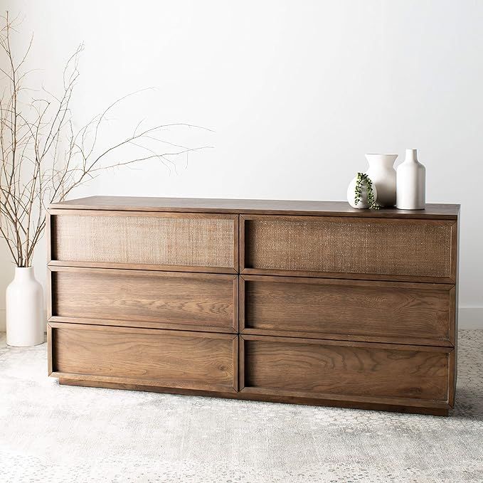 Safavieh Couture Home Zeus Modern Natural Brown 6-drawer Dresser | Amazon (US)