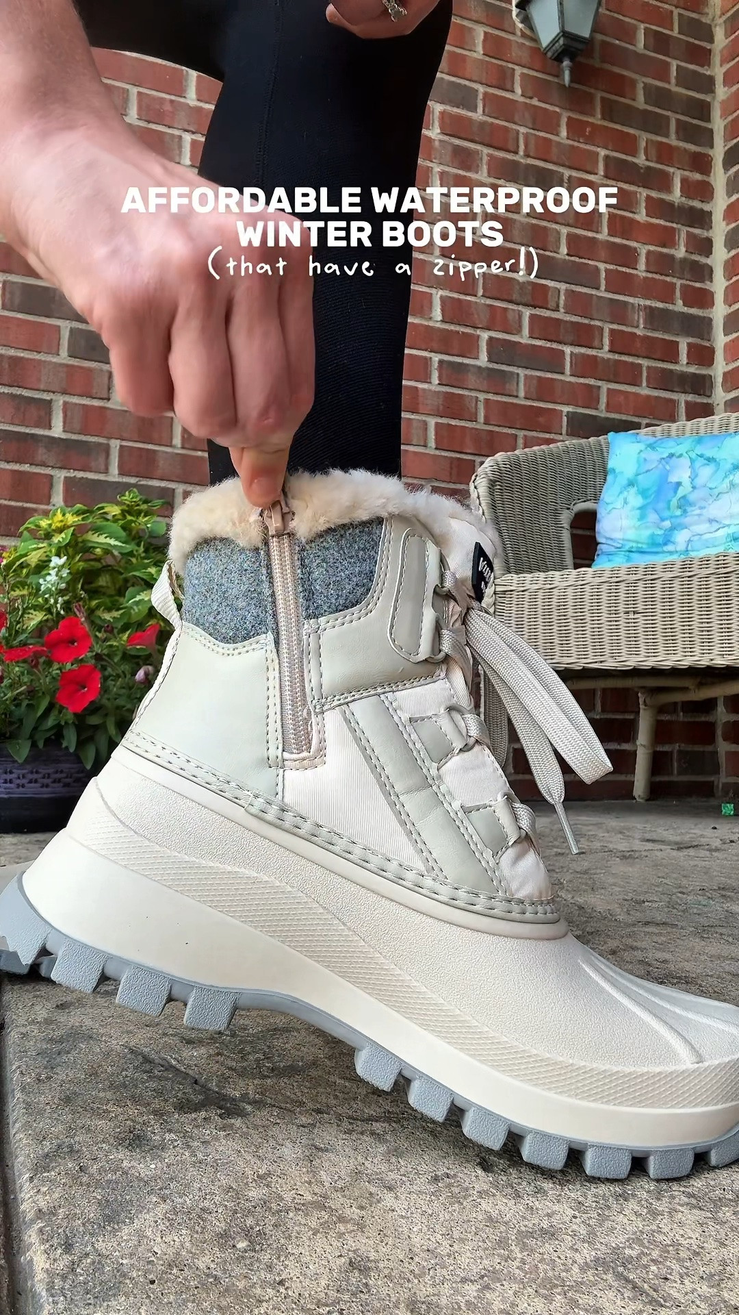 Zip up ankle winter boots for women