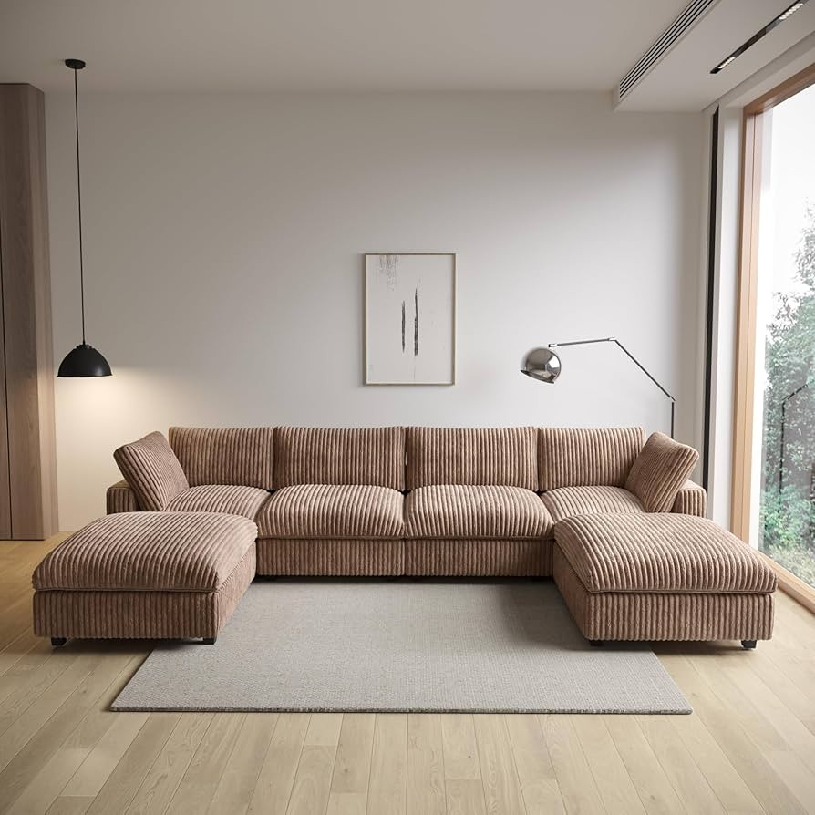 Cloud Modular Sectional Sofa,157" Oversized U Shaped Sofa Couch with Storage Ottoman,Plush Sofas ... | Amazon (US)