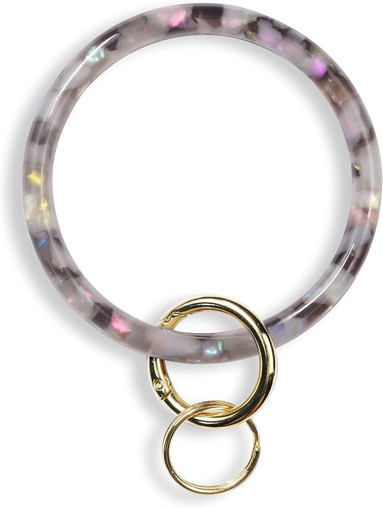Heesch Bangle Key Ring Bracelet Keychain Key Ring Bracelet for Women, Acetate Circle Keyring for ... | Amazon (US)