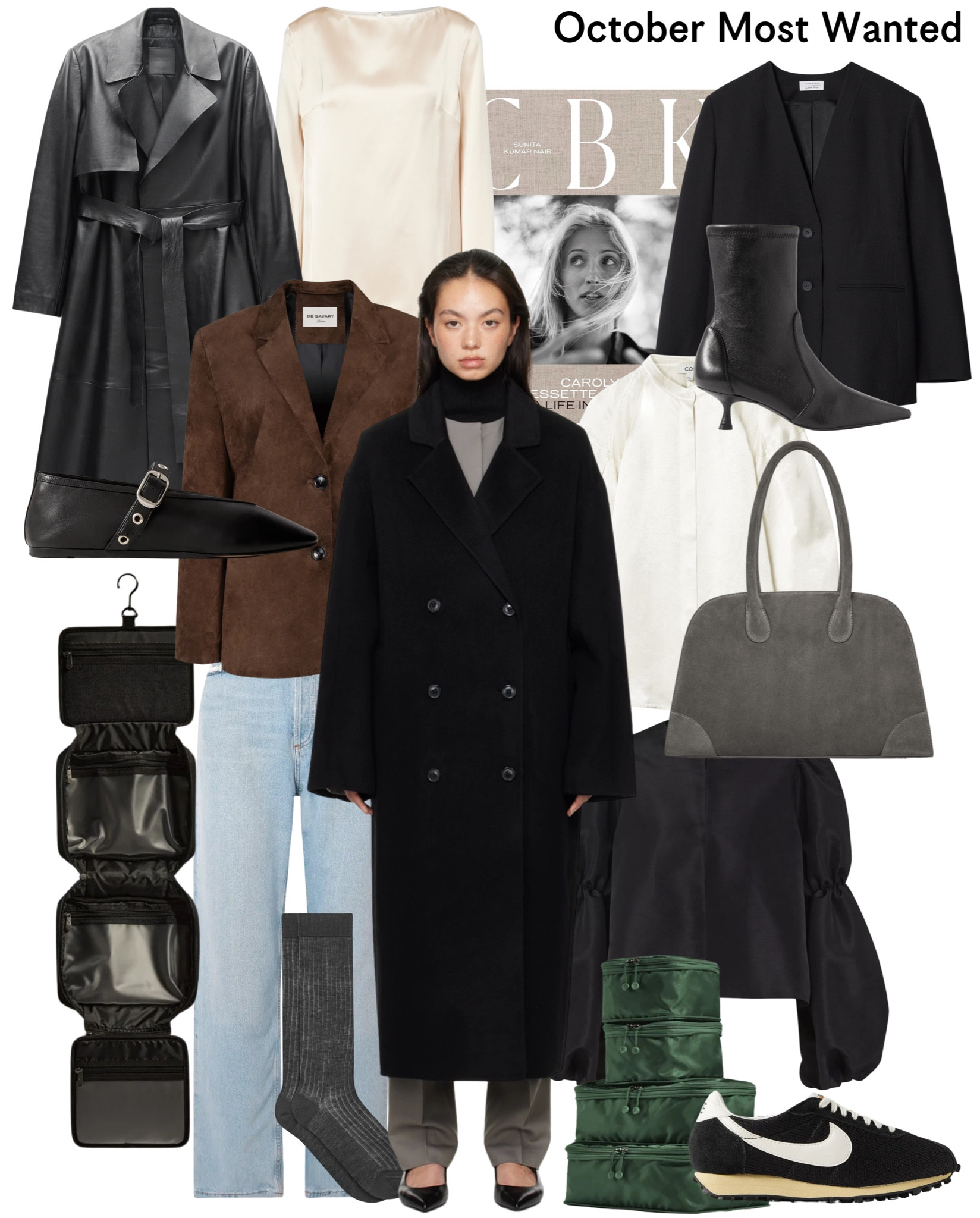 October Most Wanted | Leather Trench | Cos Bag | Travel wash bag | Packing Cubes | Ballet Flats | boots | suede blazer | silk blouse 

#LTKautumn #LTKstyletip #LTKworkwear