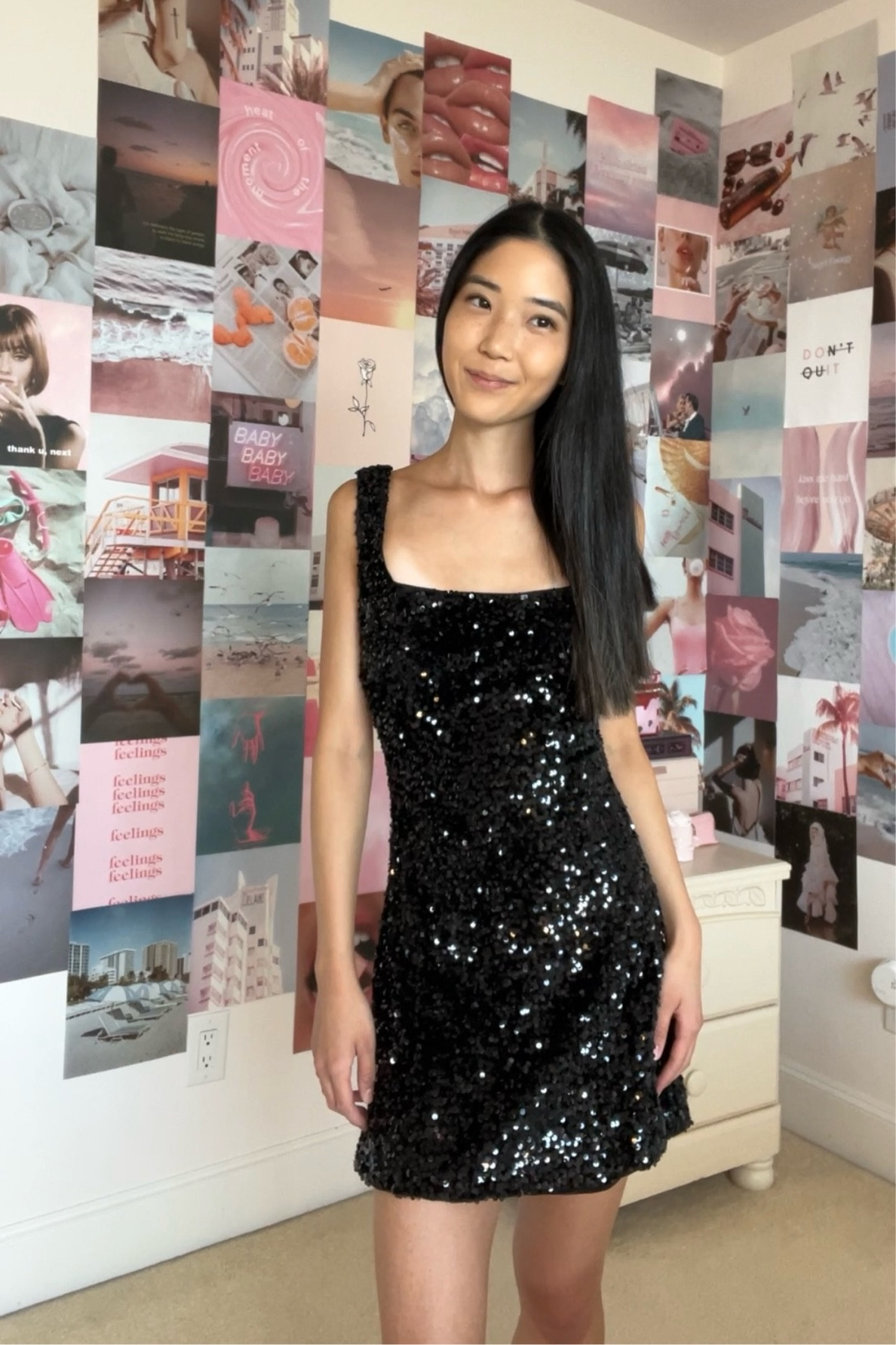 princess polly black sequin dress Princess Polly Women's Centerfold Sequin Cocktail Minidress - Black main image 1