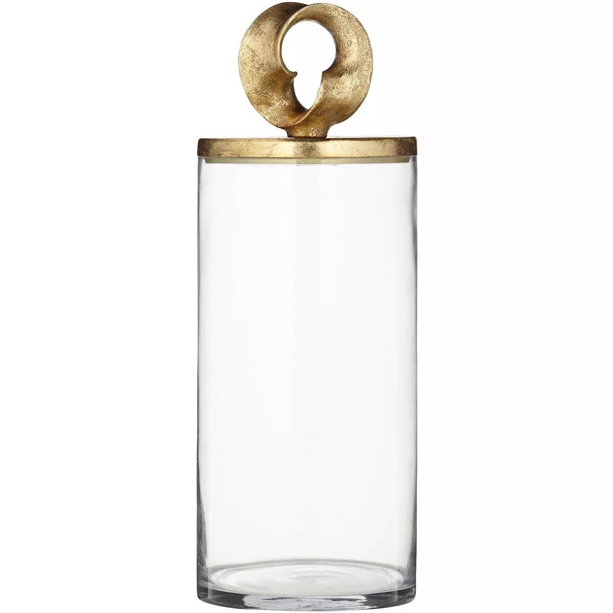 Studio 55D Fleur 16" High Shiny Gold and Clear Glass Jar with Lid | Target