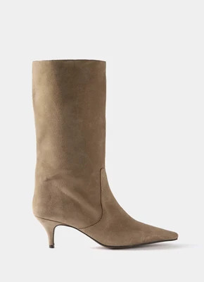 Bode Neutral Suede Calf Boots | Mint Velvet - UK