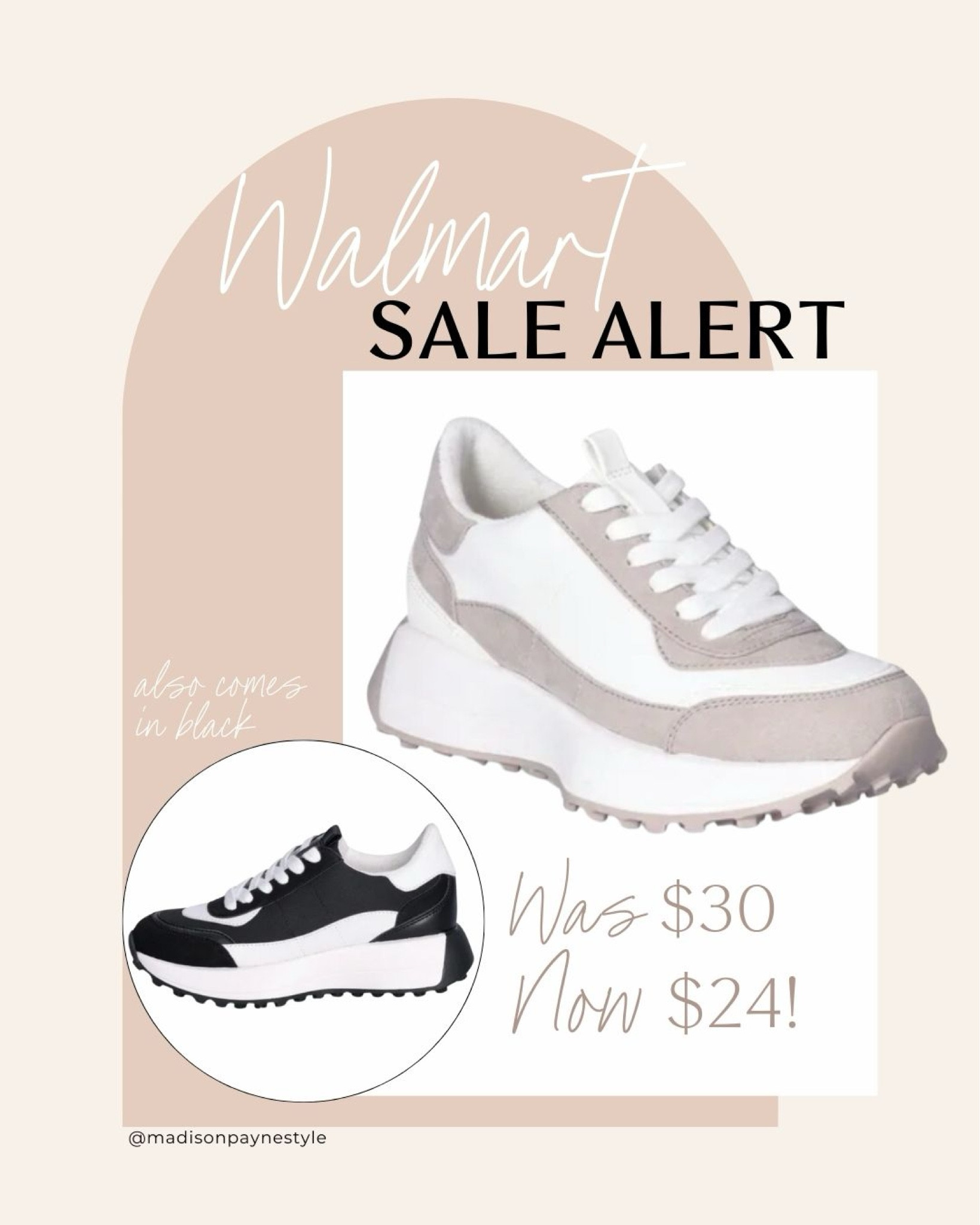 WALMART SALE 👟 these neutral sneakers are currently on sale for $24! They also come in black! More sneakers linked below

Sneakers, Walmart Sale, Sneaker Sale, Walmart Sneakers, Walmart Shoes, Shoe Sale, Madison Payne

#LTKSeasonal #LTKshoecrush #LTKsalealert