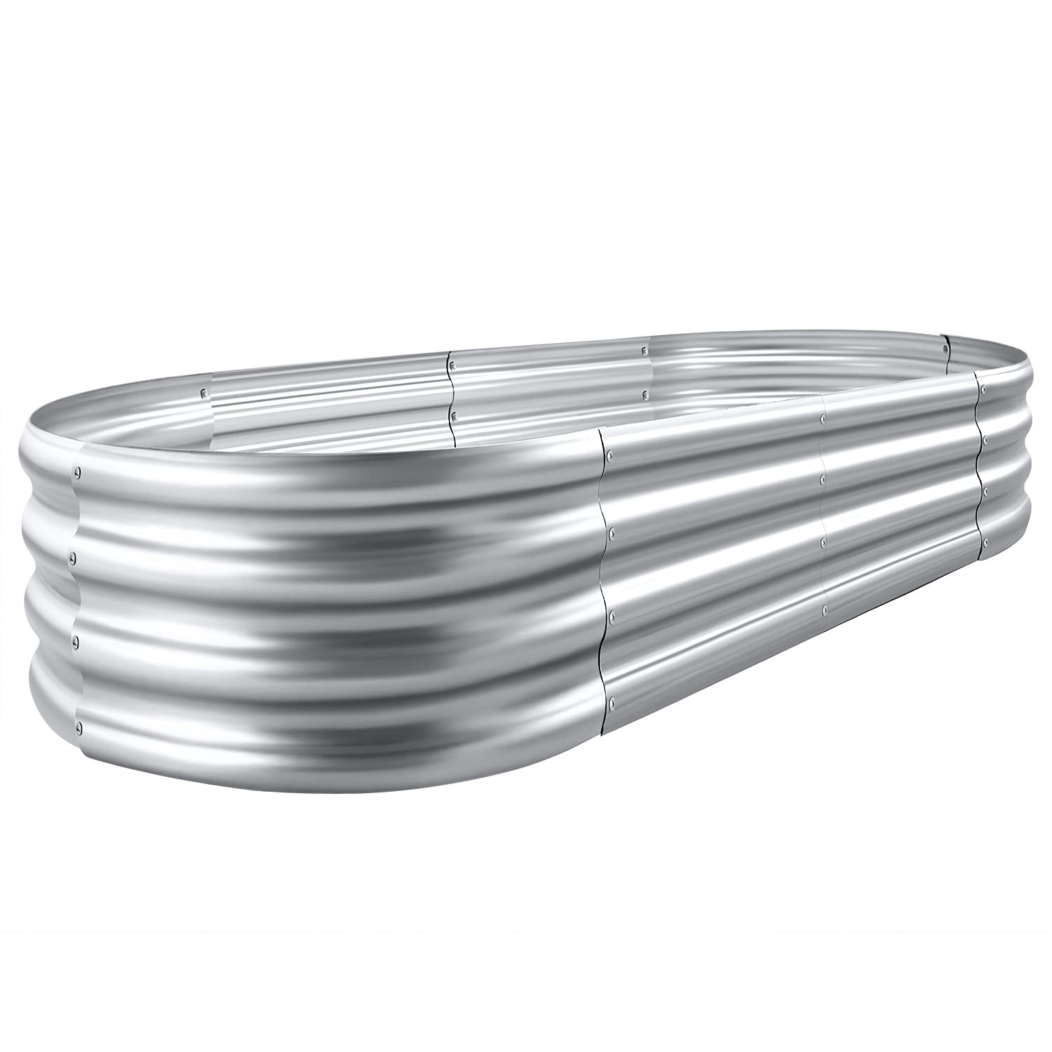 Land Guard Galvanized Raised Garden Bed Kit, Galvanized Planter Garden Boxes Outdoor, Oval Large ... | Amazon (US)