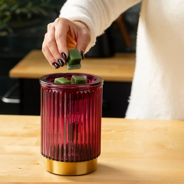 Better Homes & Gardens Ribbed Wax Warmer Red + Fresh Cut Frasier Wax Melt Starter Kit | Walmart (US)