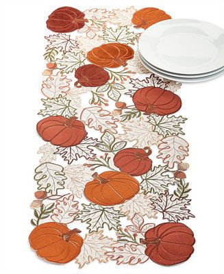 Elrene Pumpkin Farm Cutwork All-Over Fabric Centerpiece & Reviews - Table Linens - Dining - Macy'... | Macys (US)