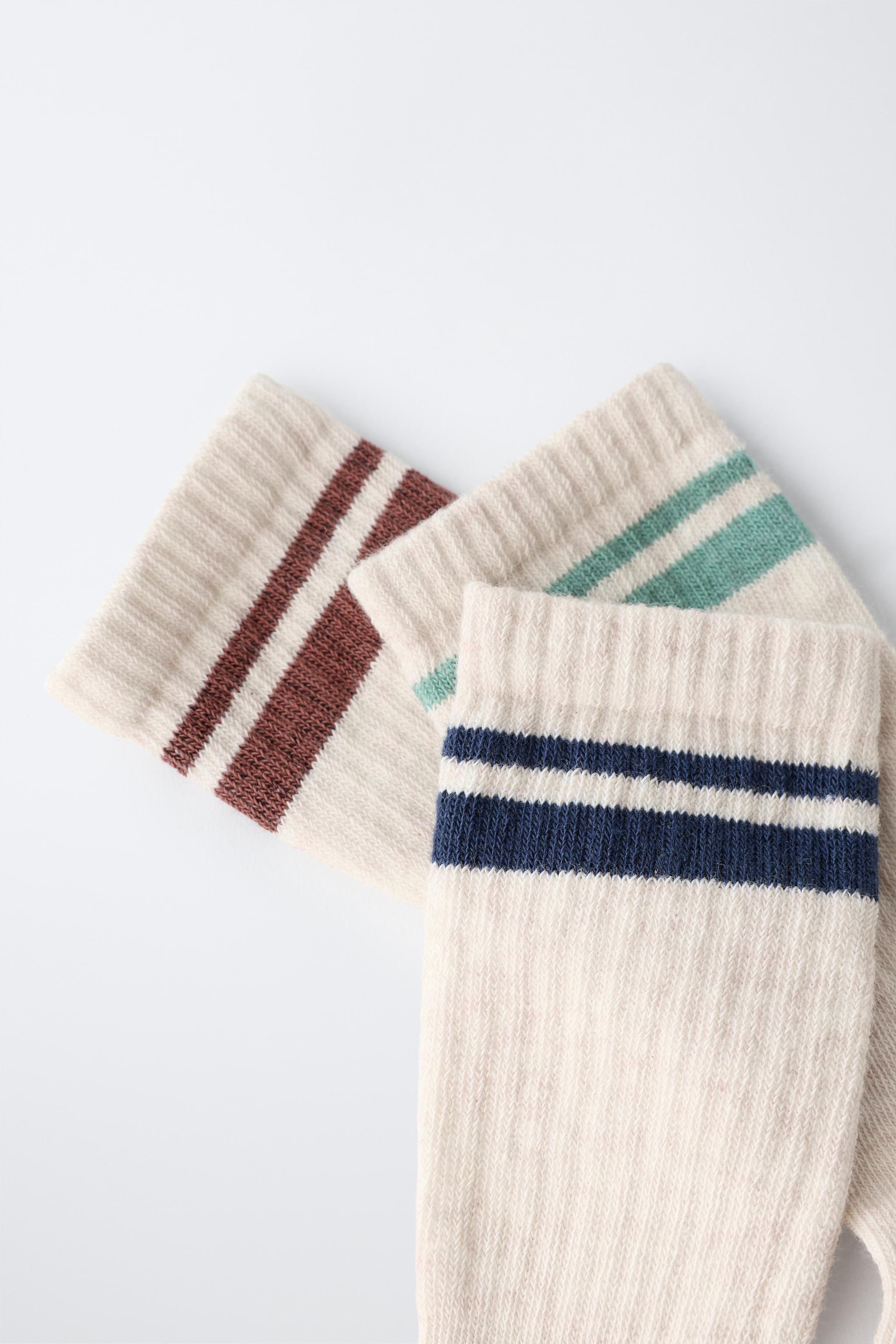 THREE-PACK SPORTY STRIPE MID-CALF SOCKS | Zara US