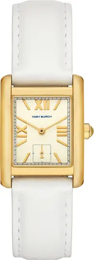 Tory Burch The Eleanor Leather Strap Watch, 25mm x 34mm | Nordstrom | Nordstrom