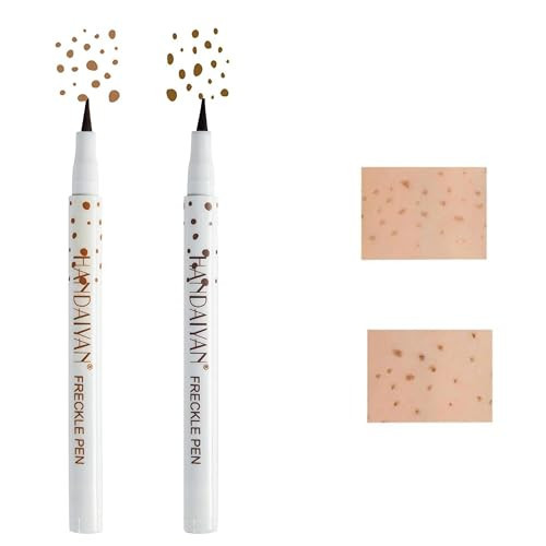 Freckle Pen Waterproof 2 Colors,Natural Lifelike Faux Face Freckle Makeup Pen,Magic Freckle Color,Waterproof Longlasting Soft Small Sopt Pen,For Natural Effortless Sunkissed Skin Makeup(2packs) | Amazon (US)