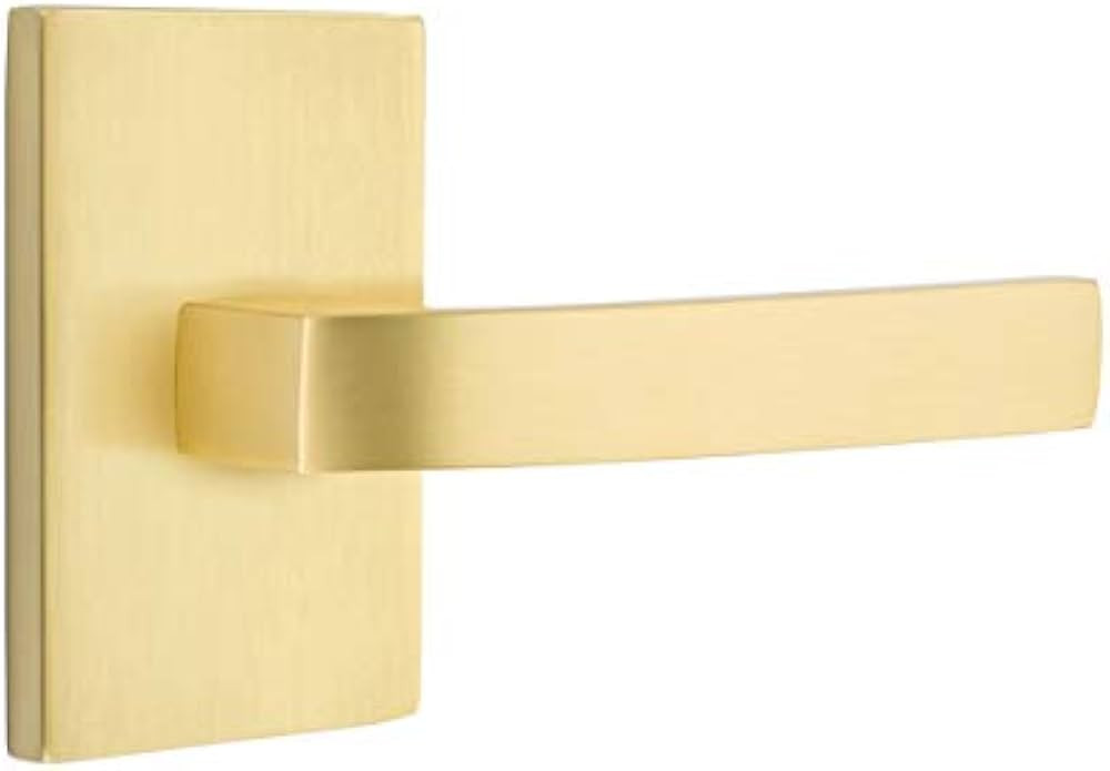 EMTEK Modern Rectangular Rosette Privacy Set with Matching Finish Breslin Lever - Choice of Left/... | Amazon (US)