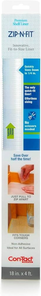 Con-Tact Brand Non-Adhesive Zip-N-Fit Drawer Liner, Solid Grip And Non-Slip Shelf Liner, Suitable... | Amazon (US)