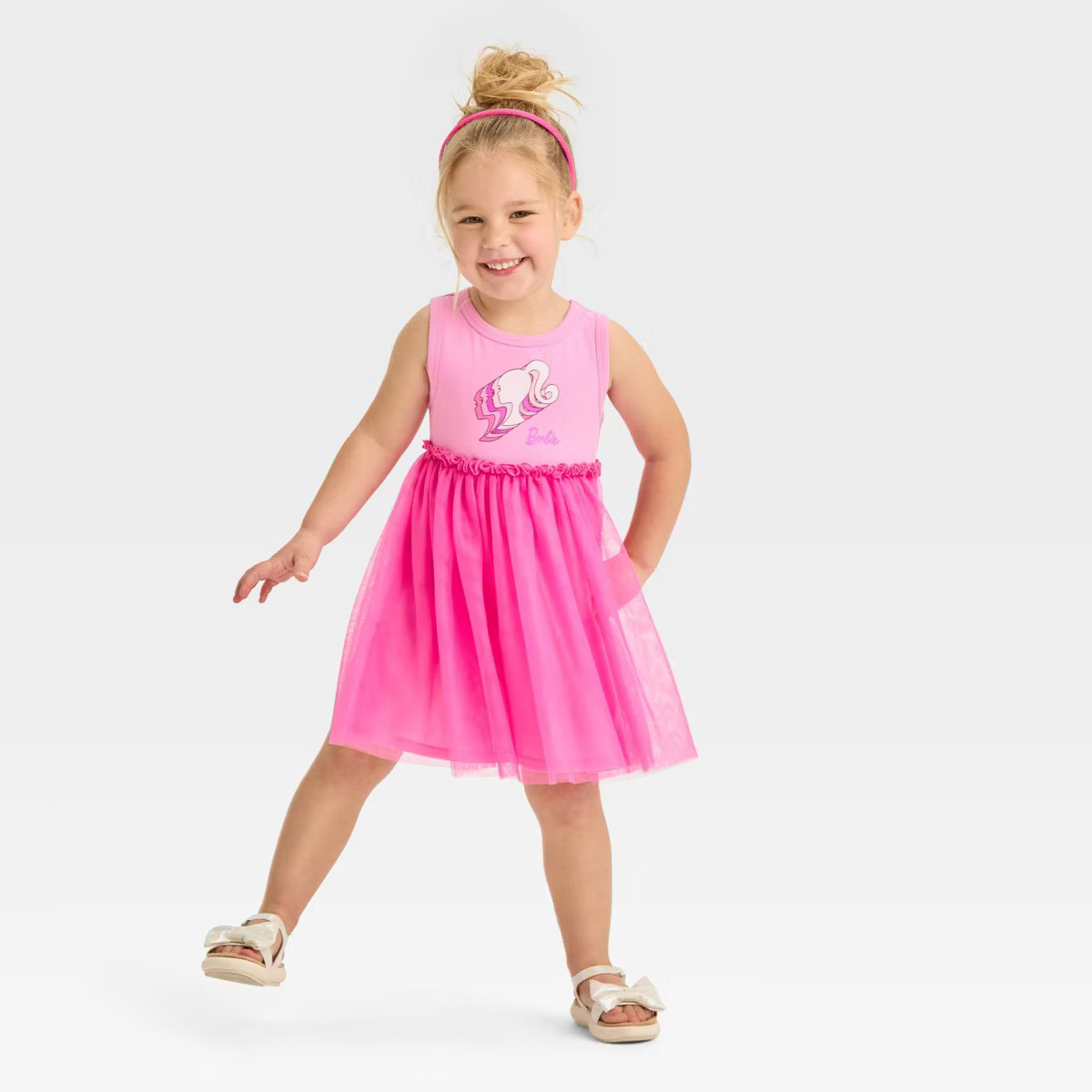Toddler Girls' Barbie Skater Dress - Pink | Target