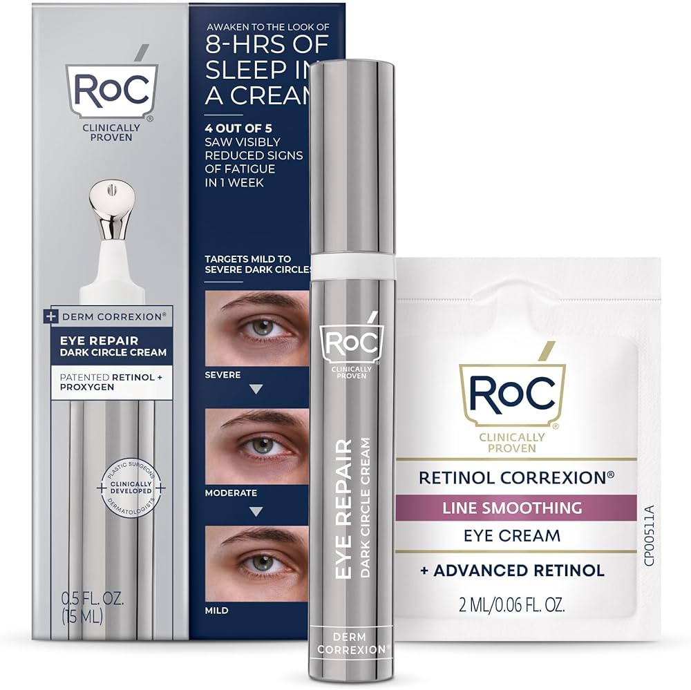 RoC Derm Correxion Retinol Eye Repair Dark Circle Cream Treatment with Niacinamide, Resveratrol, ... | Amazon (US)