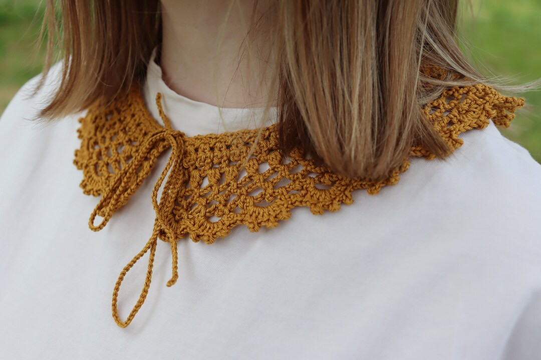 Hand Made Women Crochet Collar, Cotton Necklace | Etsy (Global)