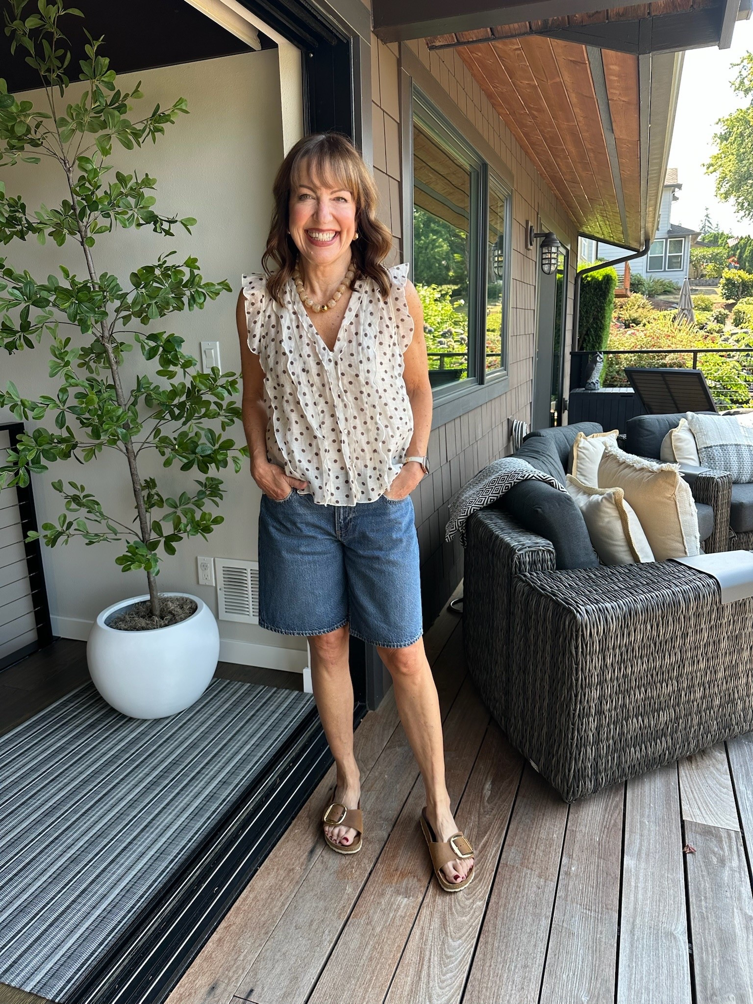 Office OOTD! This Zara top is so perfect and always loving the jorts trend!

#LTKgrwm #LTKSeasonal #LTKOver40