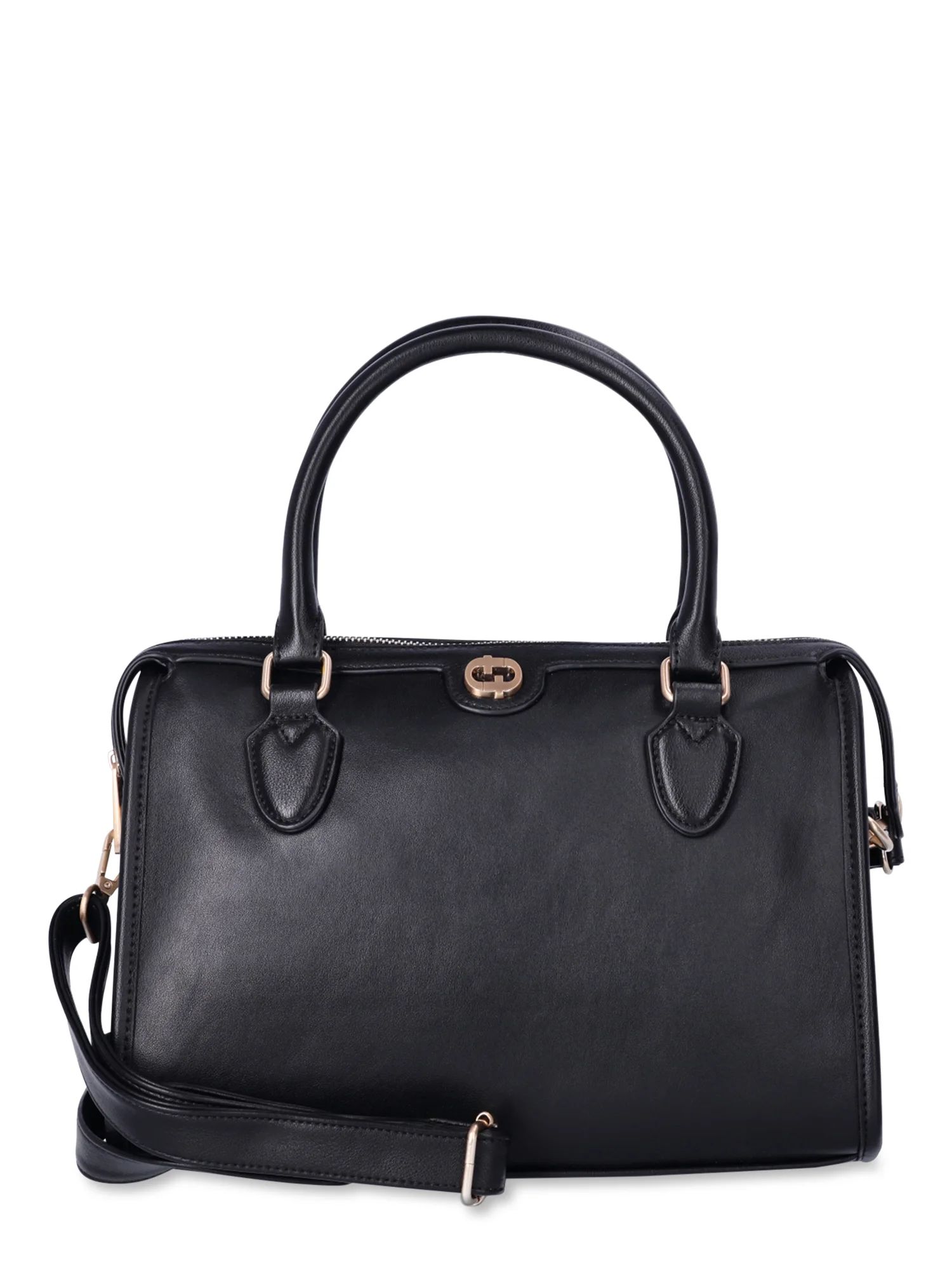 Time and Tru Women's Wyatt Satchel Handbag, Black - Walmart.com | Walmart (US)