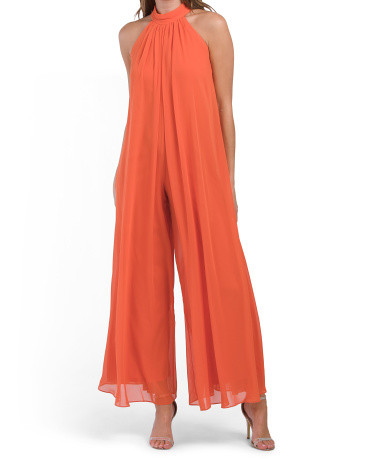 Halter Neck Pleated Jumpsuit | TJ Maxx