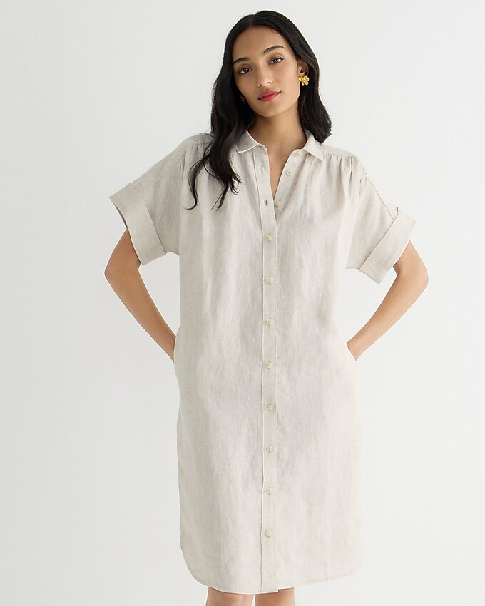 Relaxed-fit short-sleeve Baird McNutt Irish linen shirtdress | J. Crew US