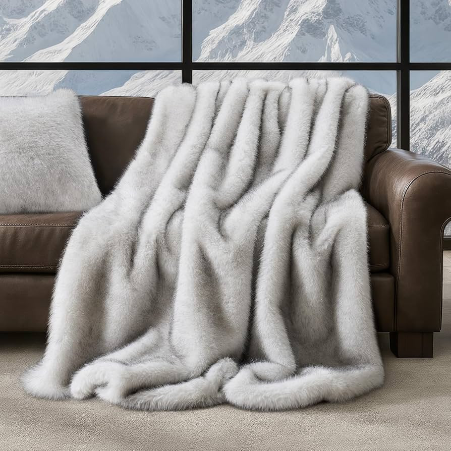 Luxury Faux Fur Throw Blanket, Soft Fluffy Faux Mink Blankets for Bed, Couch, Sofa, Thick Cozy Pl... | Amazon (US)