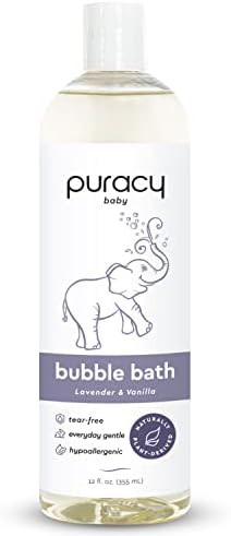 Puracy Natural Baby Bubble Bath, Tear/Sulfate Free, Hypoallergenic, Lavender & Vanilla, 12 Oz | Amazon (US)