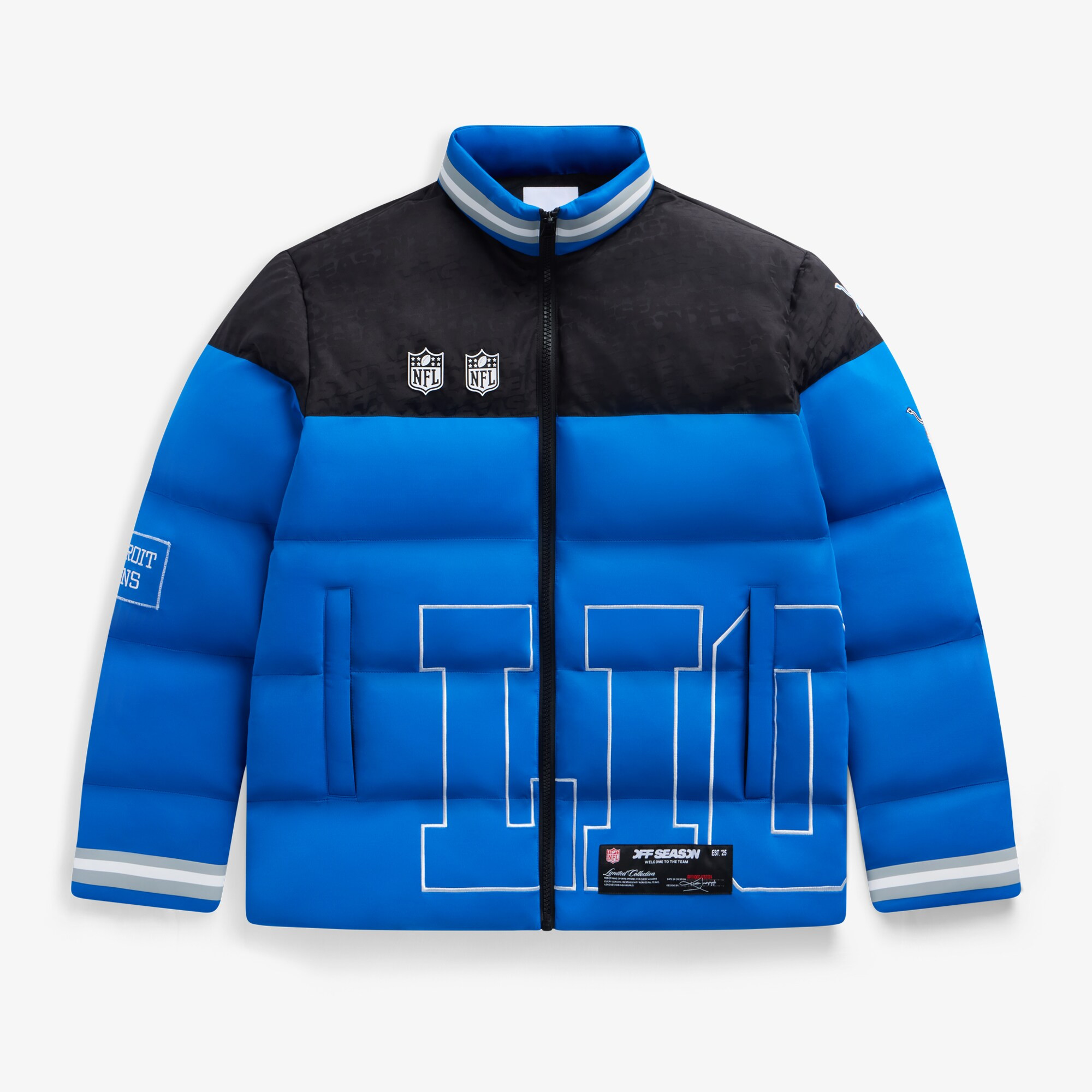 Unisex Detroit Lions  Off Season x NFL Blue Team Puffer Jacket | NFL Shop