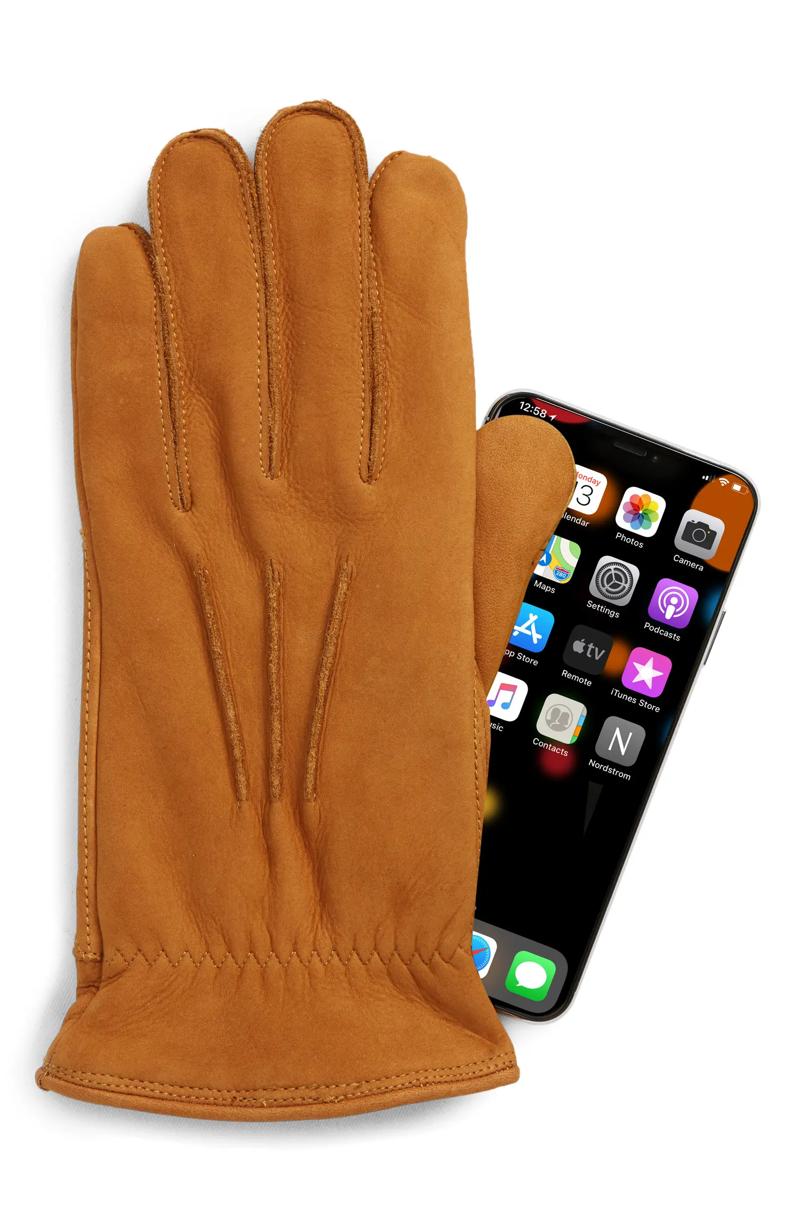 UGG® Three-Point Leather Tech Gloves | Nordstrom | Nordstrom
