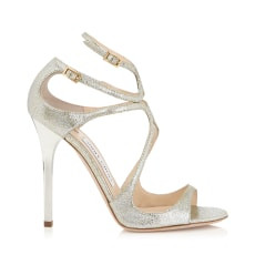 Champagne Glitter Leather Sandals | Jimmy Choo (US)