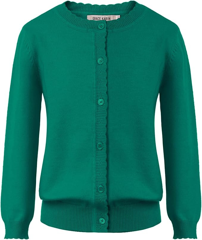GRACE KARIN Girls Essential Soft Knit Uniforms Button Down Cardigan Sweaters | Amazon (US)