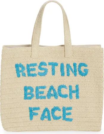 btb Los Angeles Resting Beach Face Straw Tote | Nordstrom | Nordstrom