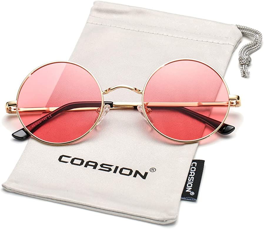 Retro Small Round Polarized Sunglasses John Lennon Style Circle UV400 Sun Glasses | Amazon (US)