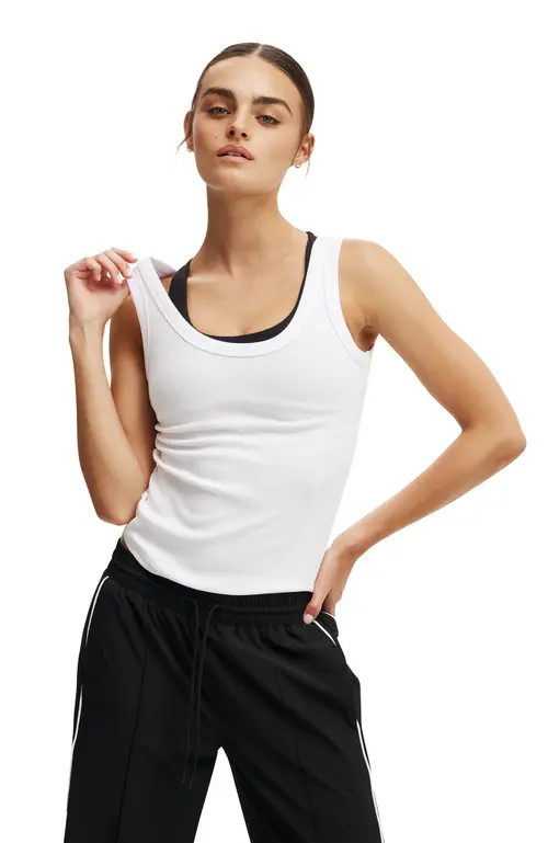 COTTON ON BODY Women's Active Rib Tank in White at Nordstrom, Size Small | Nordstrom