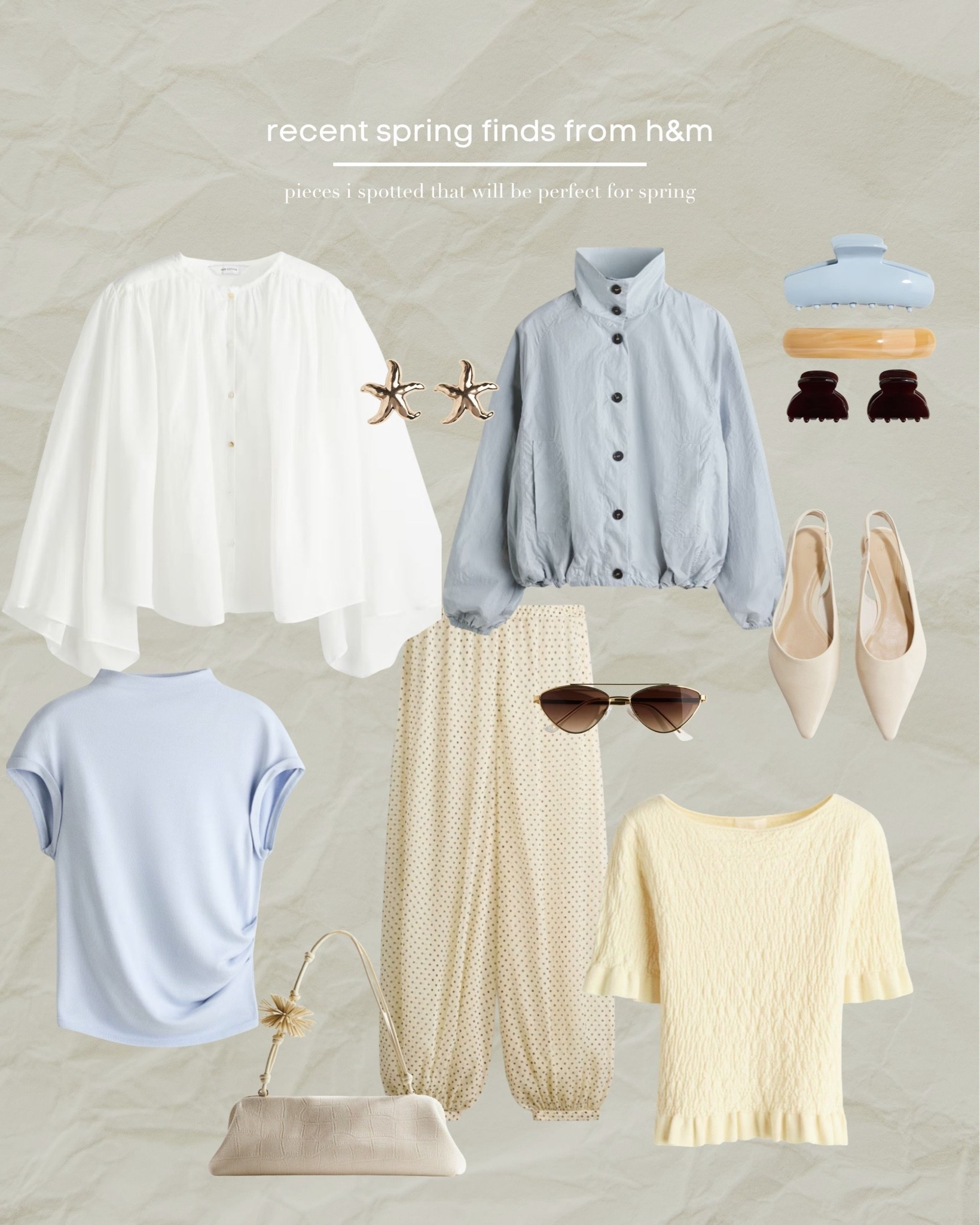 spring, spring style, H&M, baby blue, blouse, jacket, flowy jacket, butter yellow, shirred top, balloon trousers

#LTKuk #LTKspring #LTKeurope