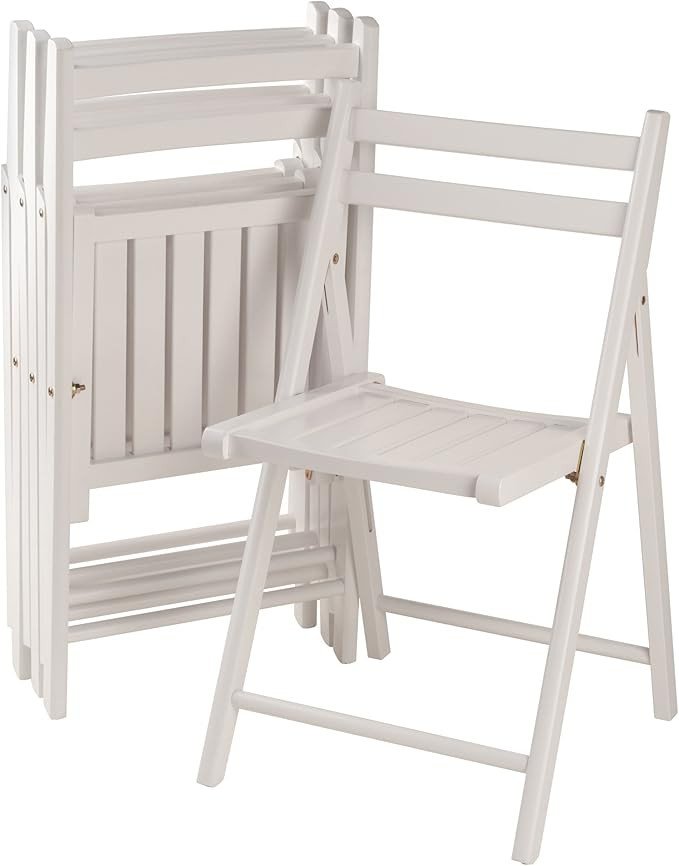 Winsome Robin Folding Set White Chair, Medium, 4-PC | Amazon (US)