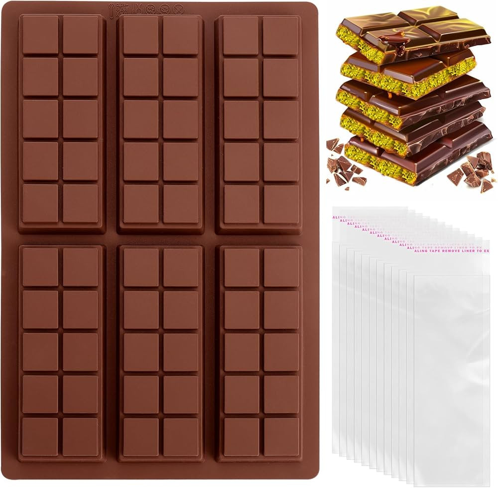 Mity rain Chocolate Bar Mold Deep, Silicone Thick Chocolate Bar Mold for Stuffed Bar, Square Knaf... | Amazon (US)